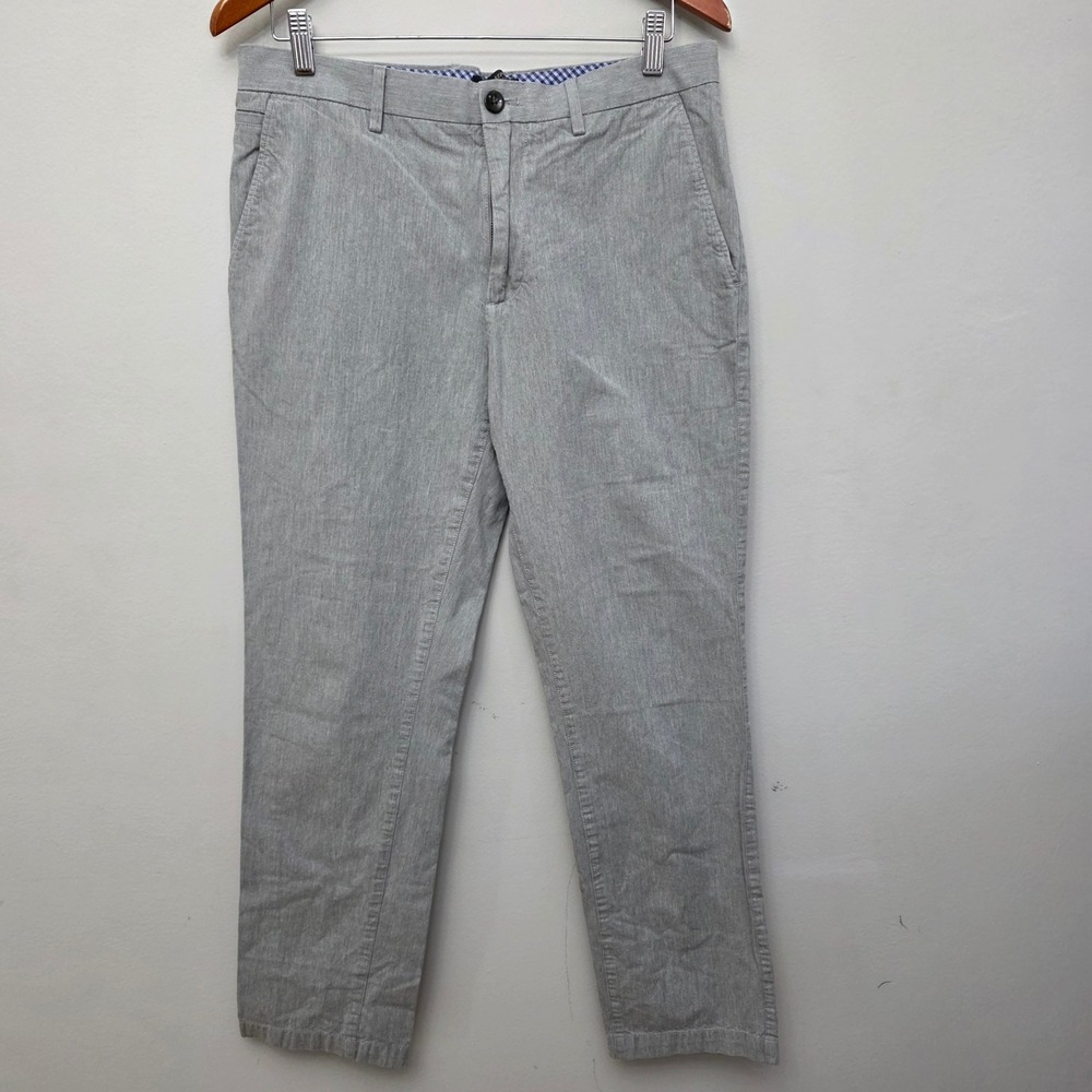 Banana Republic Kentfield Pant Mens 33x32 Gray Cotton Chino Slim Business Casual